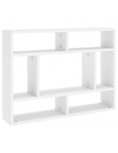 Scaffale a Parete Bianco 75x16x55 cm in in Multistrato 2