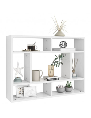 Scaffale a Parete Bianco 75x16x55 cm in in Multistrato