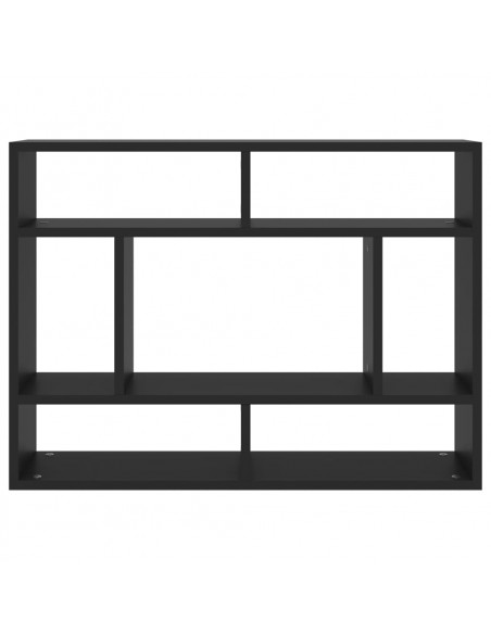 Scaffale a Parete Nero 75x16x55 cm in Legno Multistrato