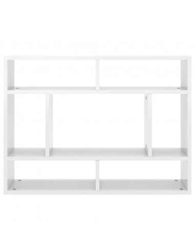 Scaffale a Parete Bianco Lucido 75x16x55 cm Legno Multistrato