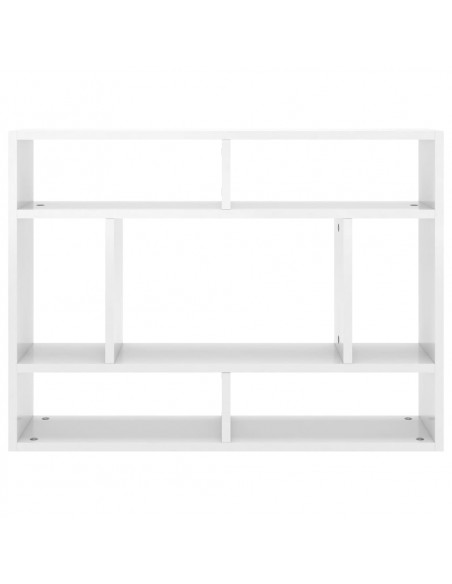Scaffale a Parete Bianco Lucido 75x16x55 cm Legno Multistrato