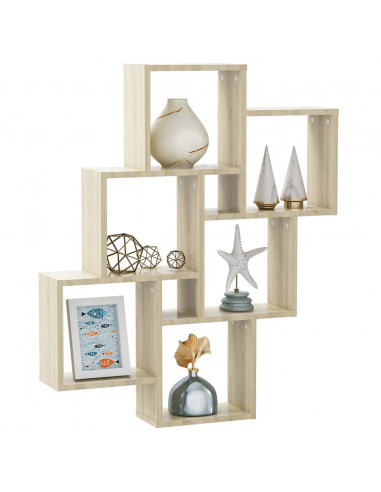 Mensola Parete Cubo Rovere Sonoma 78x15x93cm Legno Multistrato