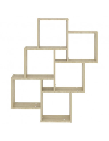 Mensola Parete Cubo Rovere Sonoma 78x15x93cm Legno Multistrato