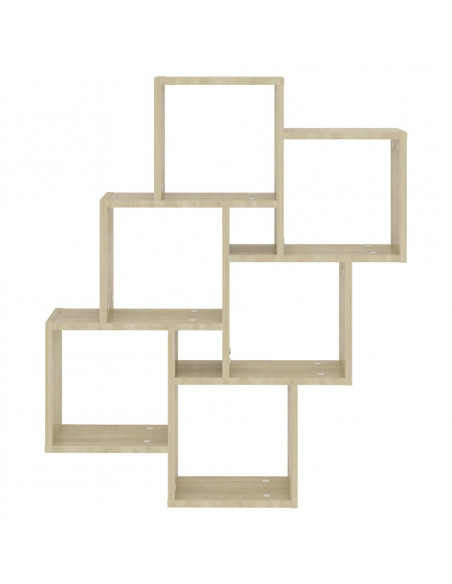 Mensola Parete Cubo Rovere Sonoma 78x15x93cm Legno Multistrato