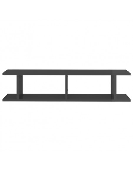 Mensole a Parete 2pz Grigio Lucido 90x18x20cm Legno Multistrato