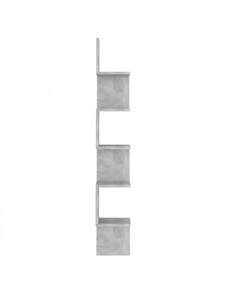 Scaffale Angolare Muro Grigio Cemento 20x20x127,5cm Multistrato