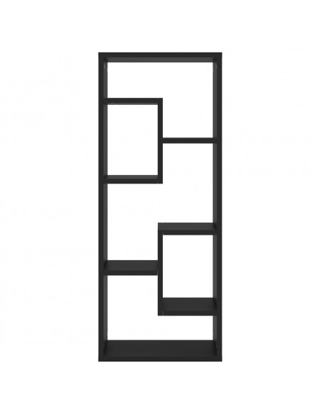 Scaffale a Parete Nero 36x16x90 cm in Legno Multistrato