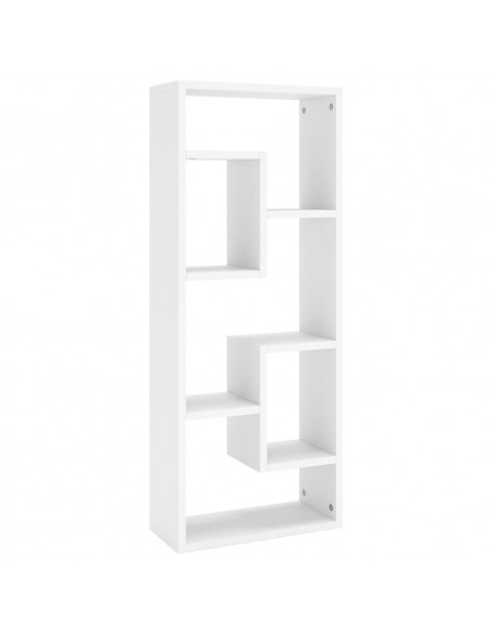 Scaffale a Parete Bianco 36x16x90 cm in Legno Multistrato