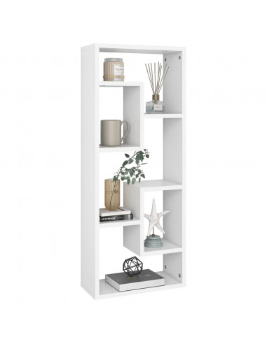 Scaffale a Parete Bianco 36x16x90 cm in Legno Multistrato