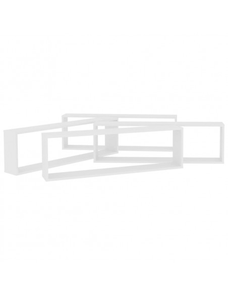 Mensole Parete a Cubo 4 pz Bianco 100x15x30 cm in Multistrato