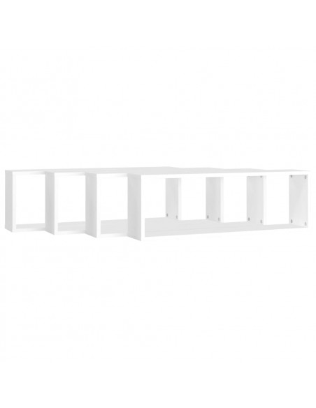 Mensole Parete a Cubo 4pz Bianco 80x15x26,5cm Legno Multistrato