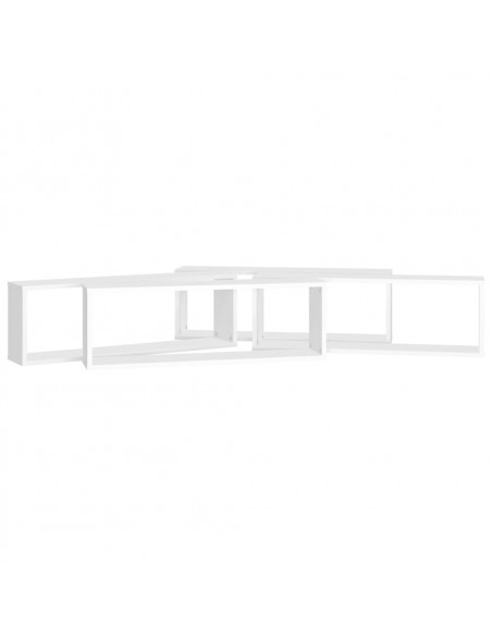 Mensole Parete a Cubo 4pz Bianco 80x15x26,5cm Legno Multistrato