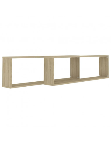 Mensole Parete a Cubo 2pz Rovere Sonoma 100x15x30cm Multistrato