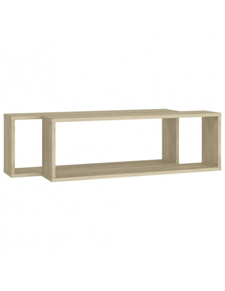 Mensole Parete Cubo 2pz Rovere Sonoma 80x15x26,5cm Multistrato
