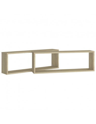 Mensole Parete Cubo 2pz Rovere Sonoma 80x15x26,5cm Multistrato