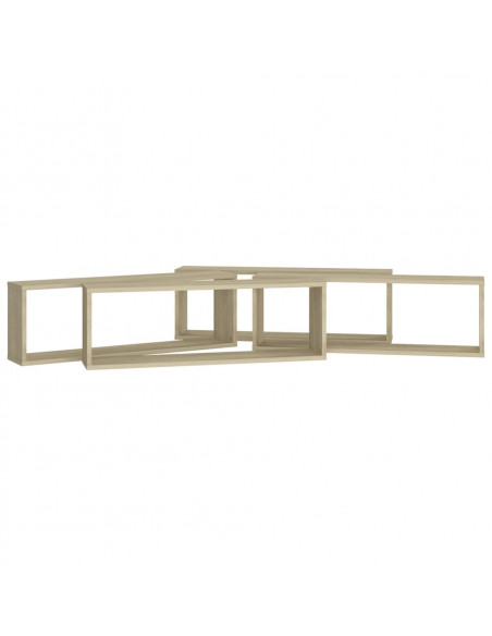 Mensole Parete Cubo 4pz Rovere Sonoma 80x15x26,5cm Multistrato