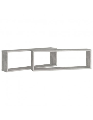 Mensole Parete Cubo 2pz Grigio Cemento 80x15x26,5cm Multistrato