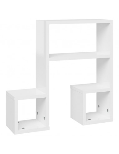 Mensole a Muro 2 pz Bianco Lucido 50x15x50 cm Legno Multistrato