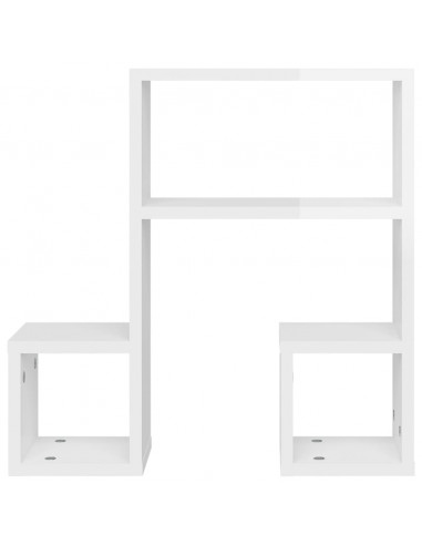 Mensole a Muro 2 pz Bianco Lucido 50x15x50 cm Legno Multistrato