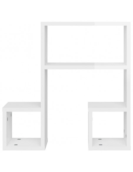 Mensole a Muro 2 pz Bianco Lucido 50x15x50 cm Legno Multistrato