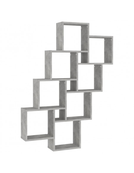 Mensola Parete Cubo Grigio Cemento 90x15x119 Legno Multistrato