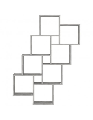 Mensola Parete Cubo Grigio Cemento 90x15x119 Legno Multistrato