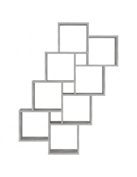 Mensola Parete Cubo Grigio Cemento 90x15x119 Legno Multistrato