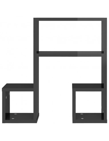 Mensole a Muro 2 pz Grigio Lucido 50x15x50 cm Legno Multistrato