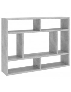 Scaffale a Parete Grigio Cemento 75x16x55 cm Legno Multistrato 2