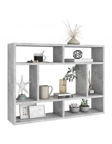 Scaffale a Parete Grigio Cemento 75x16x55 cm Legno Multistrato