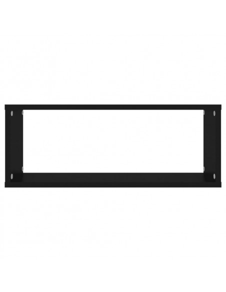Mensole Parete a Cubo 6pz Nere 60x15x23 cm Legno Multistrato