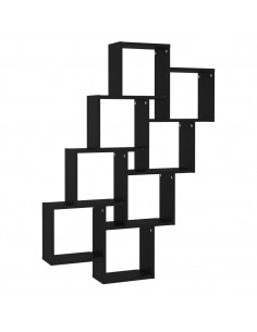 Mensola Parete a Cubo Nera 90x15x119 cm in Legno Multistrato 2