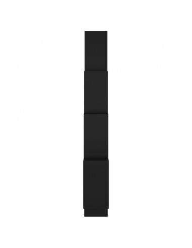 Mensola Parete a Cubo Nera 90x15x119 cm in Legno Multistrato