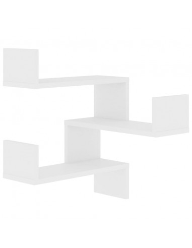 Scaffale Parete Angolo Bianco 40x40x50 cm in Legno Multistrato