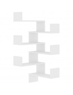 Mensole a Muro Angolari 2 pz Bianche 40x40x50 cm in Multistrato 2