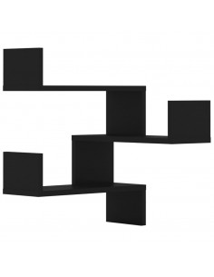 Mensole a Muro Angolari 2 pz Nere 40x40x50 cm in Multistrato 2