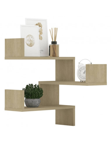 Scaffali Angolari Muro 2pz Sonoma 40x40x50cm Legno Multistrato