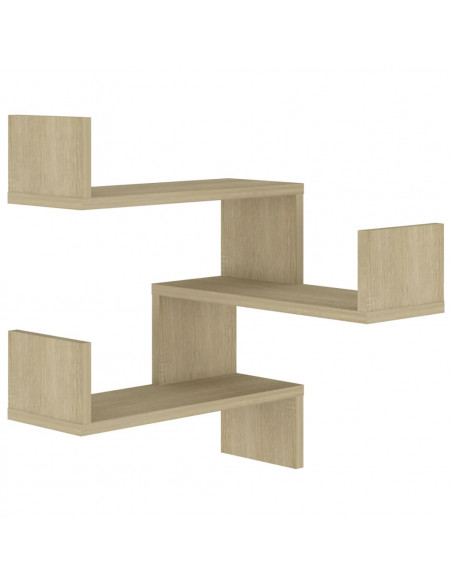 Scaffali Angolari Muro 2pz Sonoma 40x40x50cm Legno Multistrato