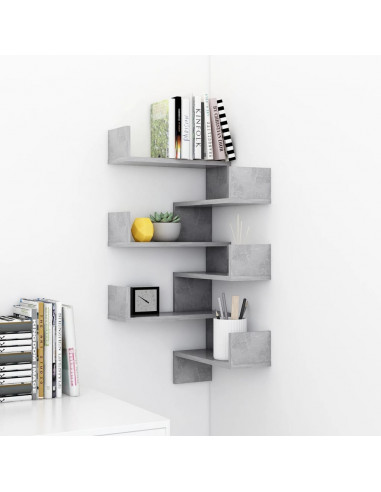 Scaffali Angolari Muro 2pz Grigio Cemento 40x40x50 Multistrato
