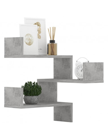 Scaffali Angolari Muro 2pz Grigio Cemento 40x40x50 Multistrato