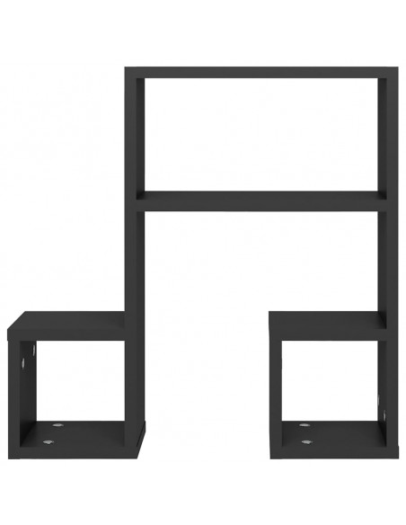Mensole a Muro 2 pz Grigie 50x15x50 cm in Legno Multistrato