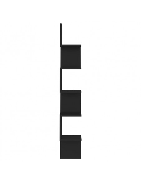 Scaffale Angolare Muro Nero 20x20x127,5cm Legno Multistrato