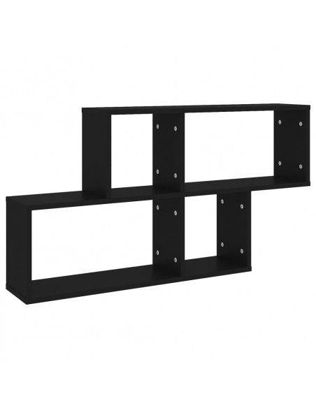 Scaffale a Parete Nero 100x18x53 cm in Legno Multistrato