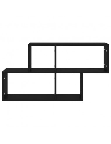 Scaffale a Parete Nero 100x18x53 cm in Legno Multistrato