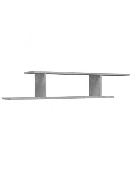 Scaffale TV Parete Grigio Cemento 125x18x23cm Legno Multistrato