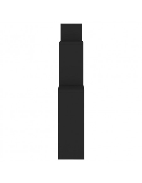 Mensola da Parete a Cubo Nera 80x15x78,5 cm Legno Multistrato