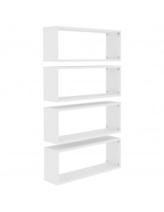 Mensole Parete a Cubo 4pz Bianche 60x15x23 cm Legno Multistrato 2