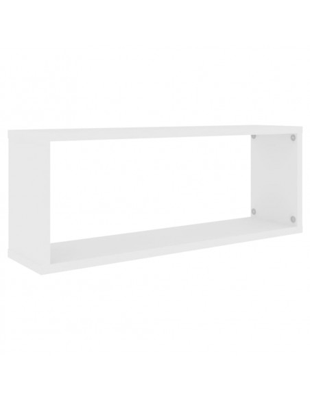 Mensole Parete a Cubo 4pz Bianche 60x15x23 cm Legno Multistrato