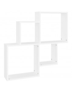 Mensola da Parete a Cubo Bianca 80x15x78,5 cm in Multistrato 2