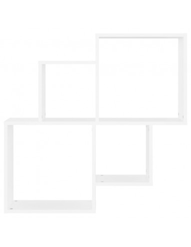Mensola da Parete a Cubo Bianca 80x15x78,5 cm in Multistrato